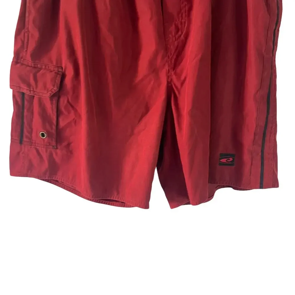 Hawaiian Men's Size‎ Medium Red Board Swim Shorts Trunks Pockets